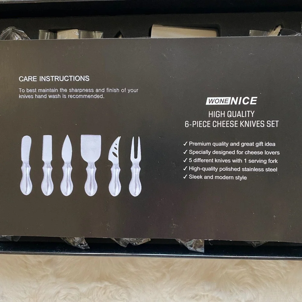 WoneNice Cheese Knife Set 6-Piece Stainless Steel Knives Charcuterie Cheese‎